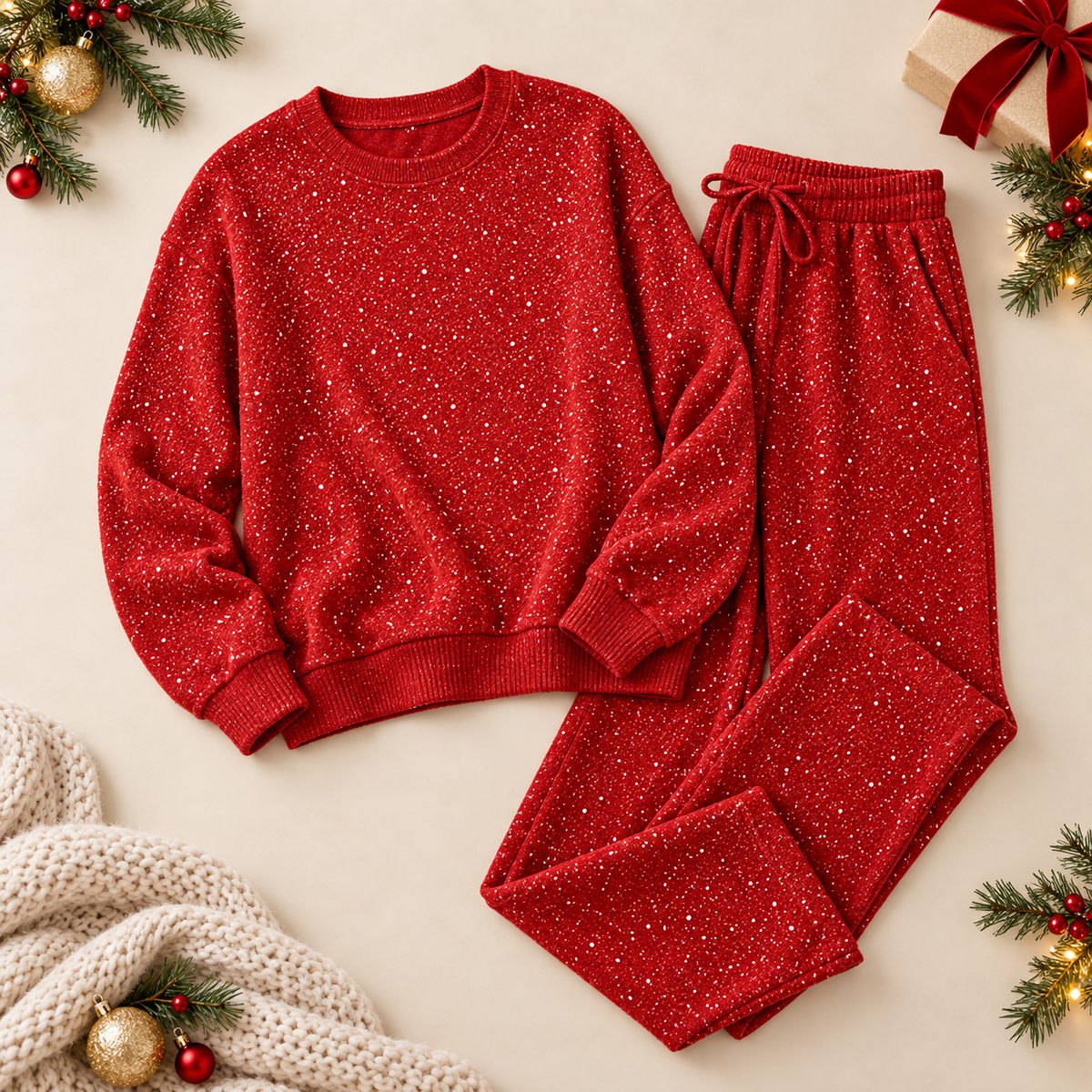 Feestelijke Glitter Kerstset voor Dames