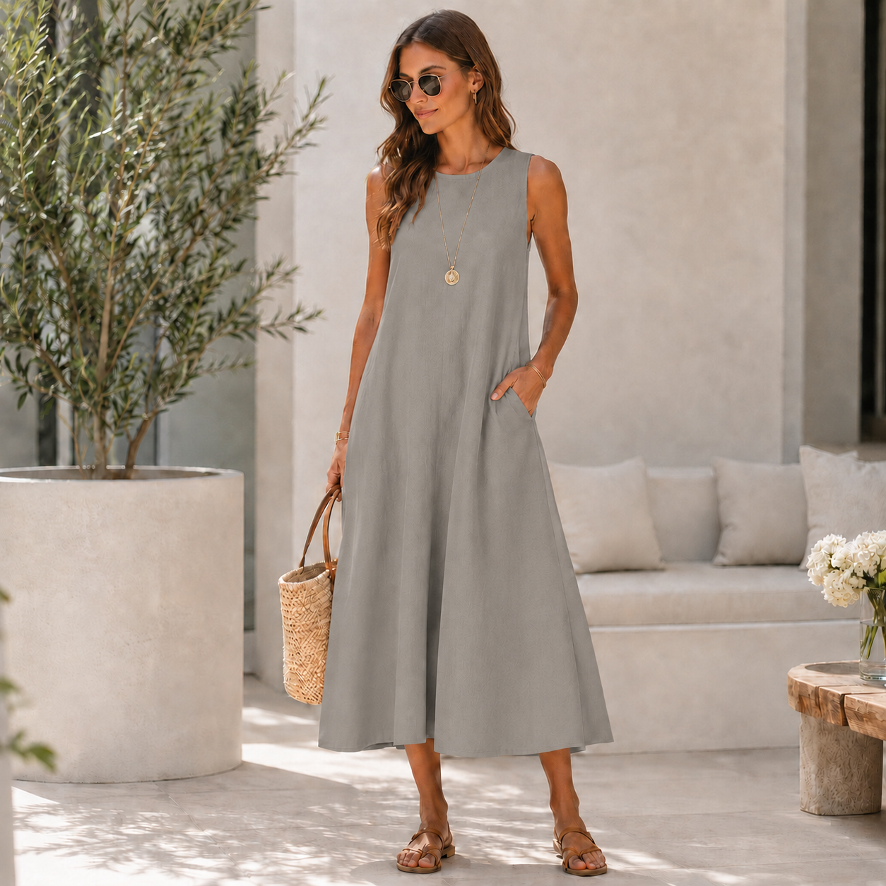 Lucy™ - Lange Casual Zomerjurk met zakken