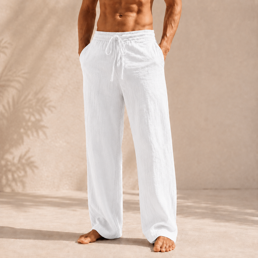 Witte linnen broek voor heren