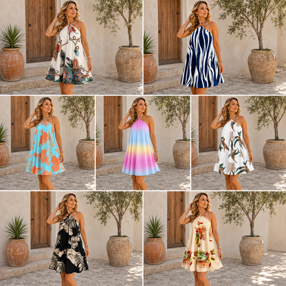 Stijlvolle Boho Halter Zomerjurk