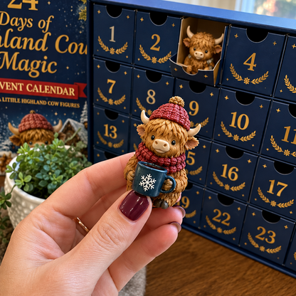 Highland Cow™ Adventskalender 2026 – 24 Dagen Kerstplezier